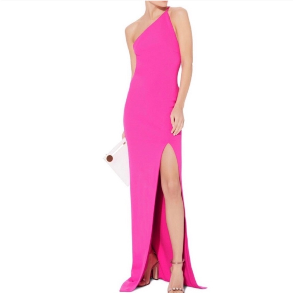 Never worn Pink Solace London half-shoulder gown